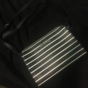 Striped cross body bag