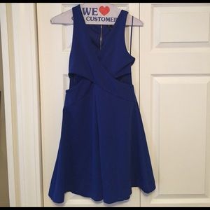 ✨NEW✨ Express blue crisscross cutout fit-and-flare