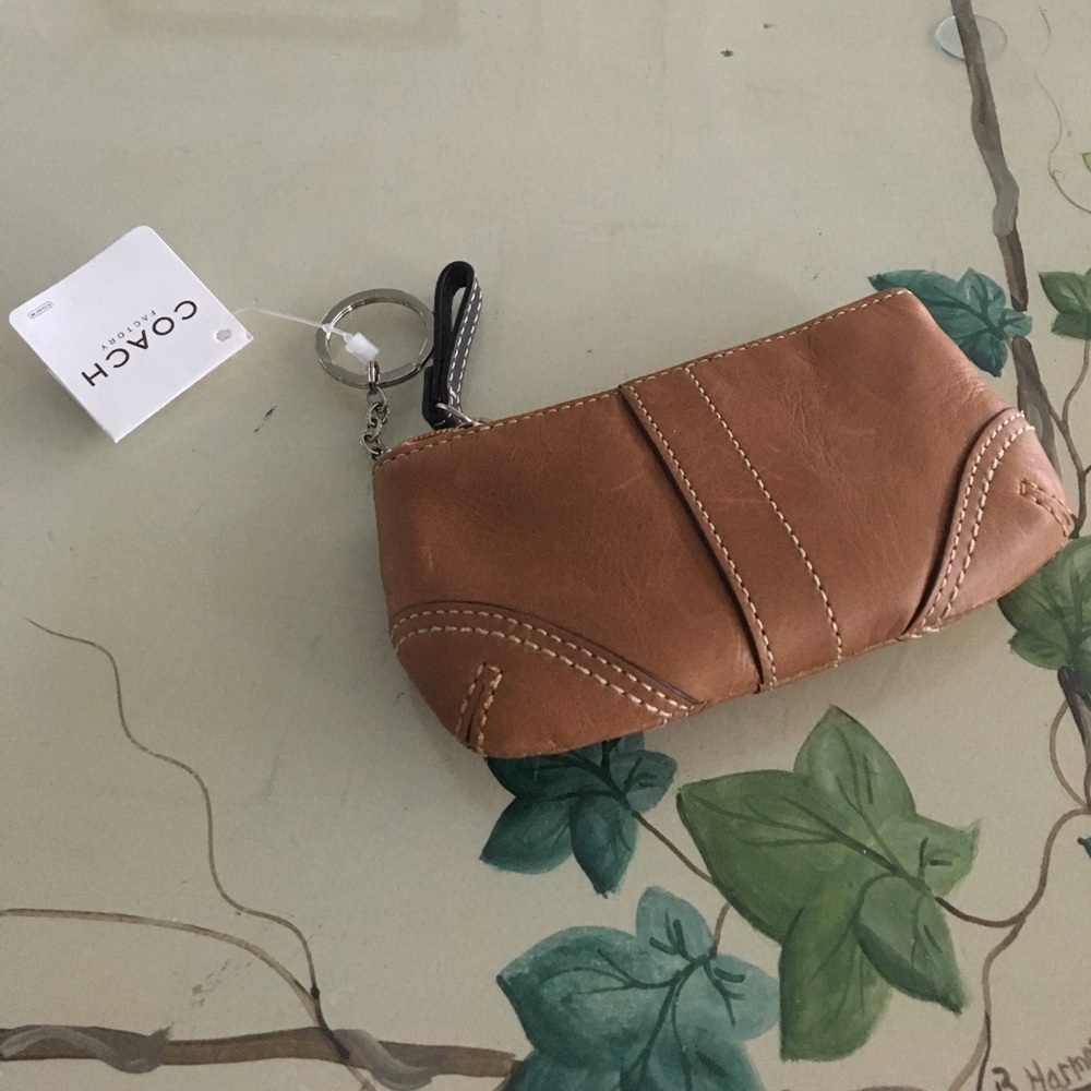 Coach change purse with key chain