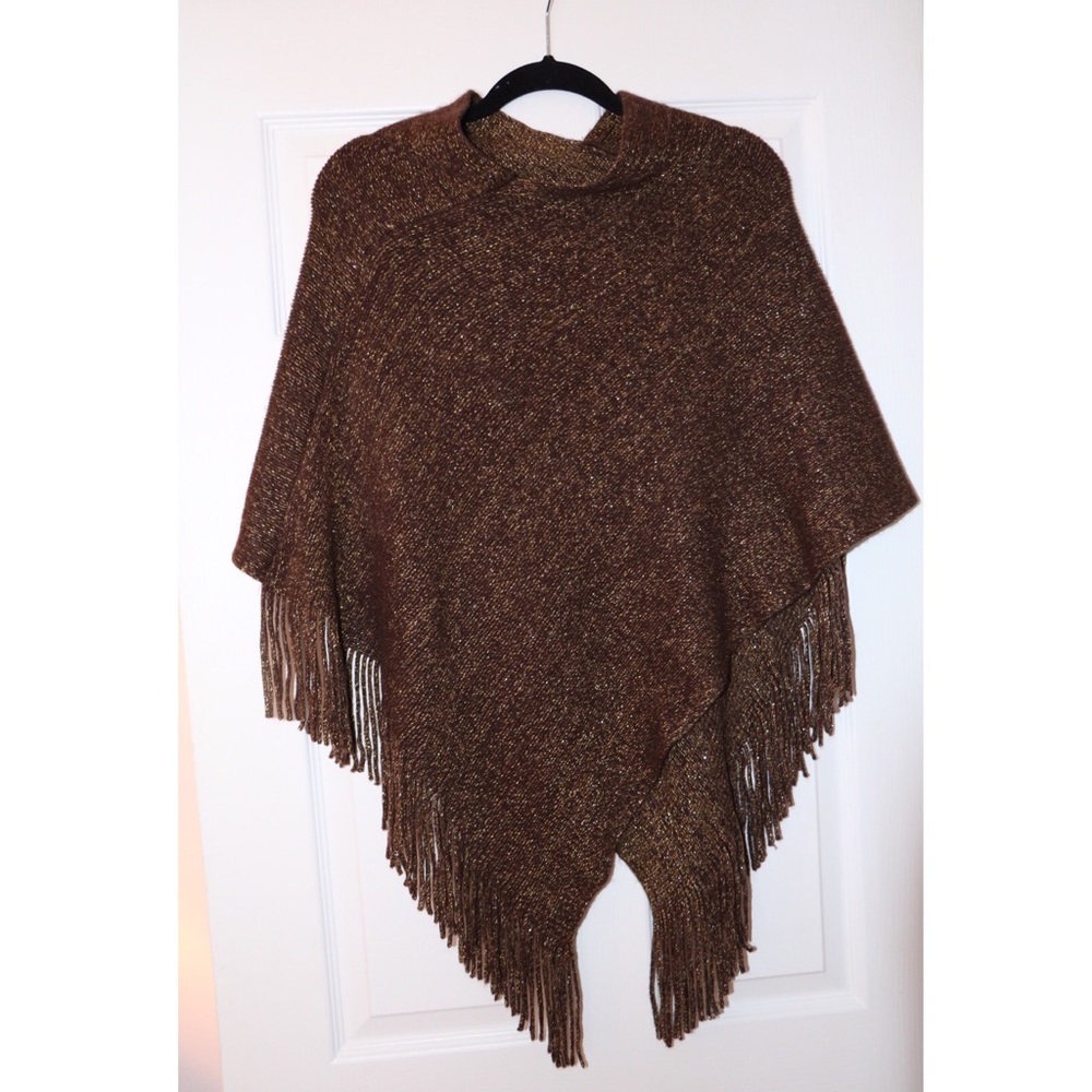 Brown sparkly poncho! From Francesca's.