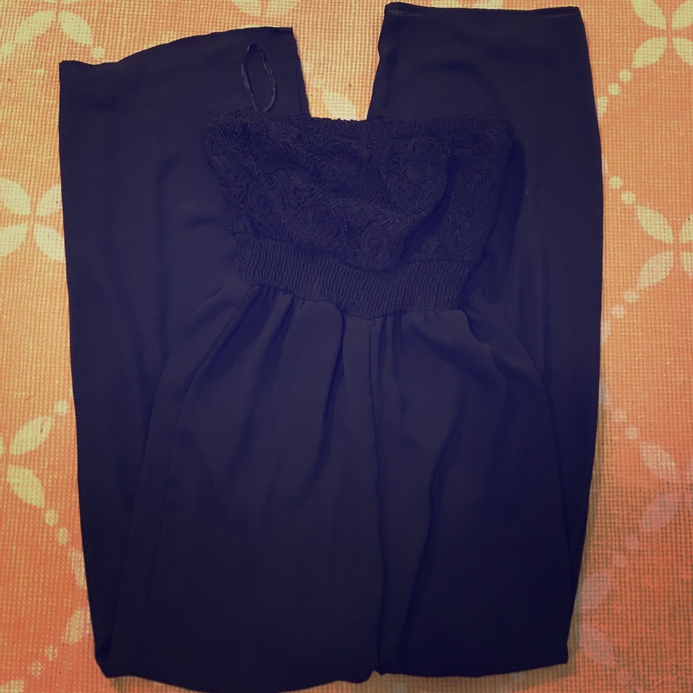 Strapless black jumpsuit