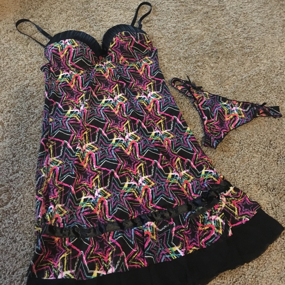 Neon star intimate and thong