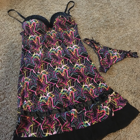 Neon star intimate and thong - Picture 1 of 4