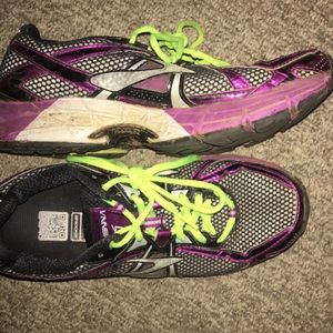Brooks Womens Fitness Run Shoe Black Purple Green
