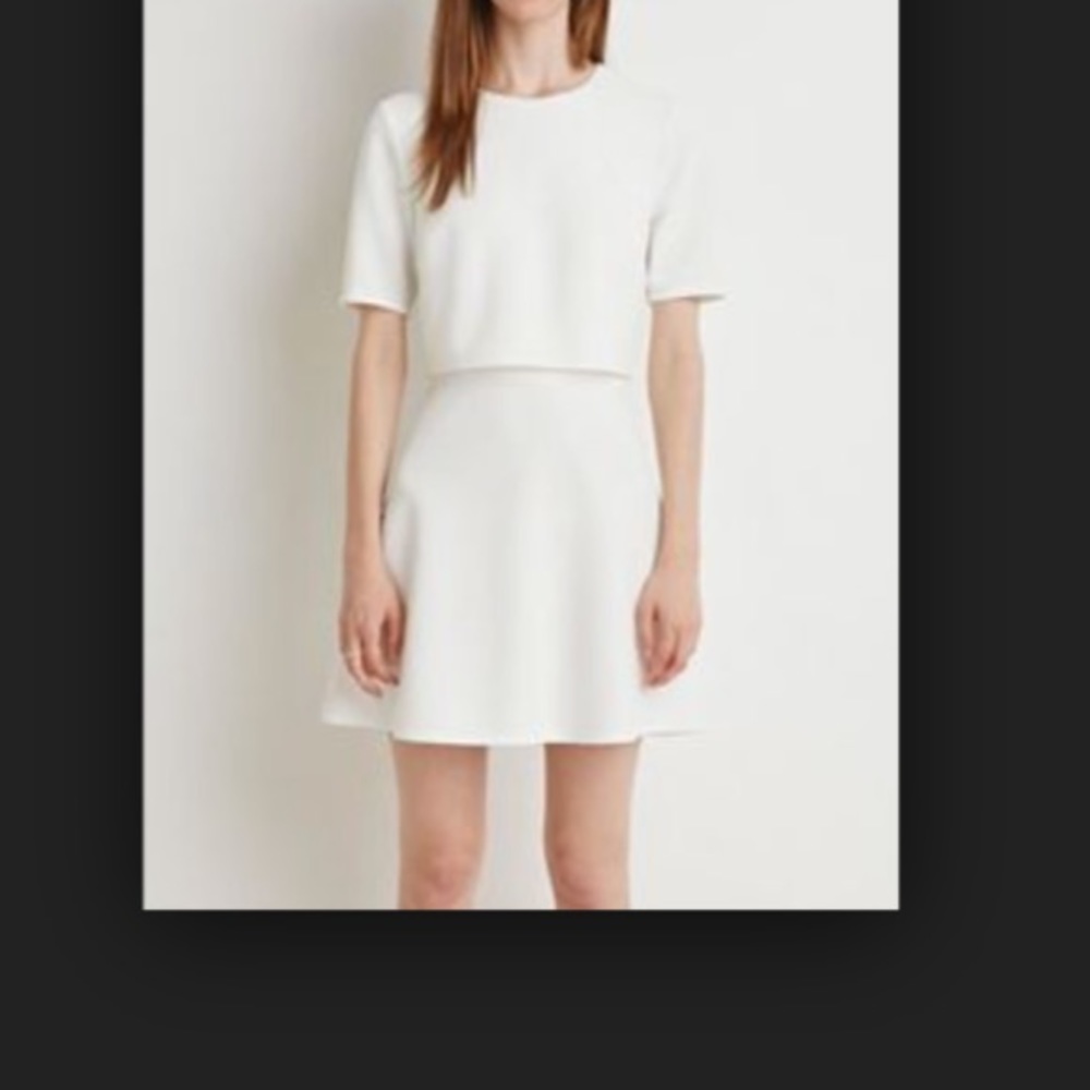 NEW FOREVER 21 WHITE LAYERED TEXTURED DRESS