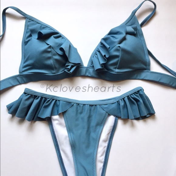 NEW! Dusty Rose Ruffle Bikini - Picture 3 of 3