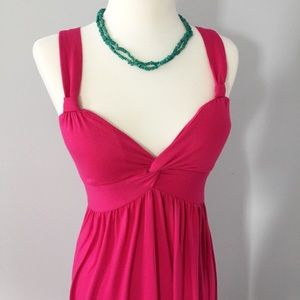 Hot Pink Knit Maxi Dress