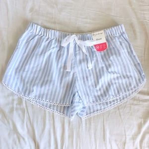Love To Lounge Blue & White Striped Pajama Shorts