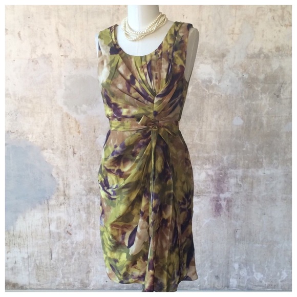 BHLDN Anthropologie Starburst Floral Silk Dress - Picture 3 of 8