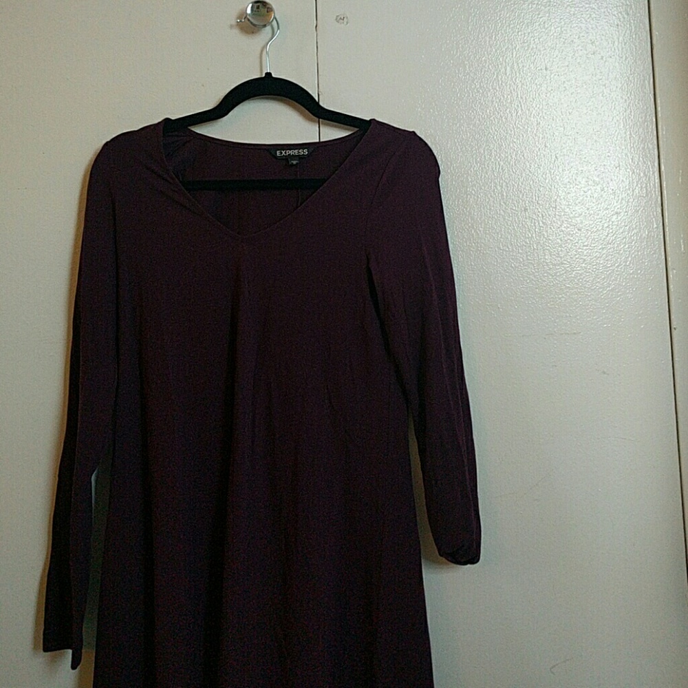 Express long-sleeved trapeze dress