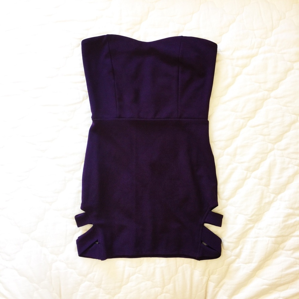 NASTYGAL purple minidress with leg cut outs