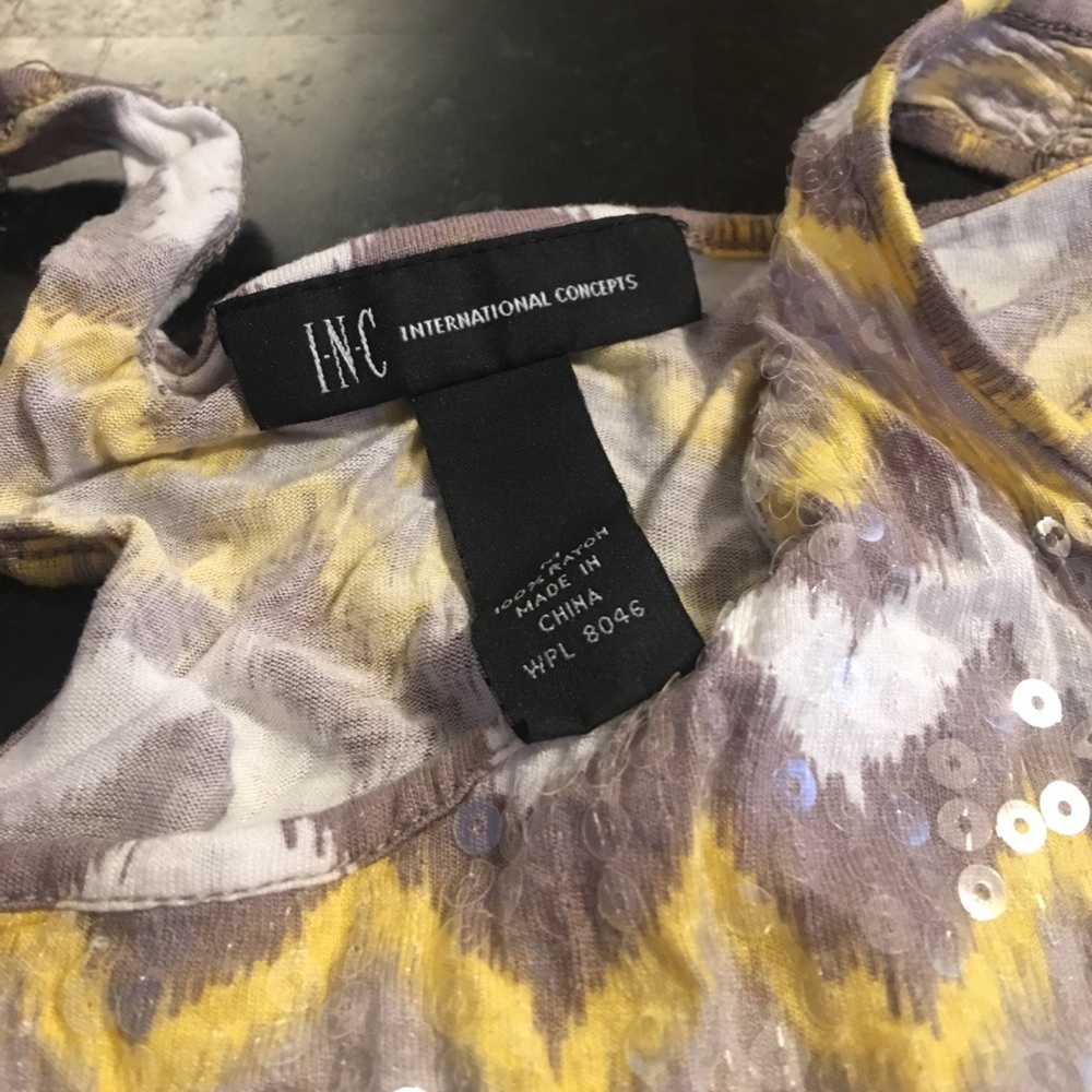 Grey and yellow INC shirt