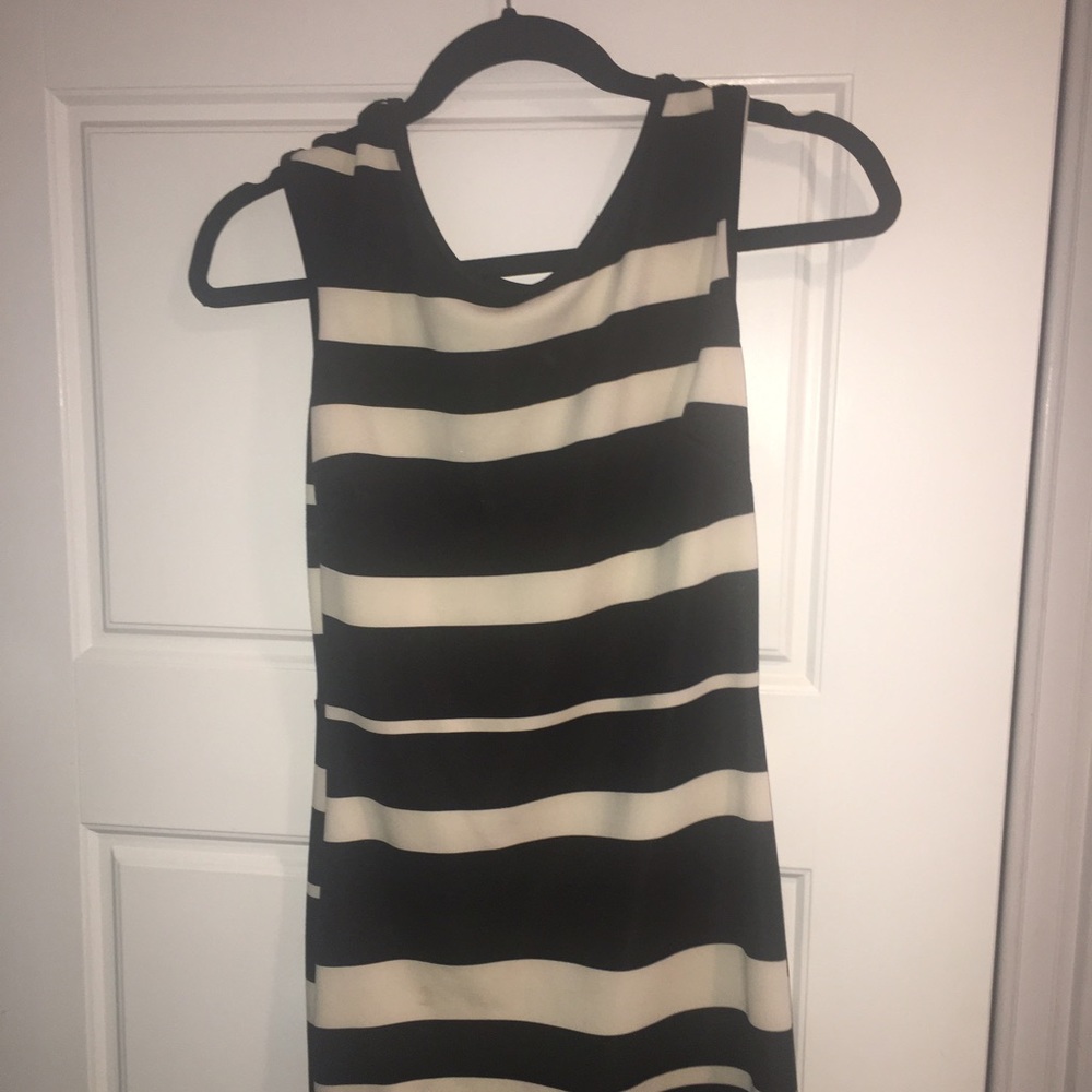 Black and White striped dress bodycon
