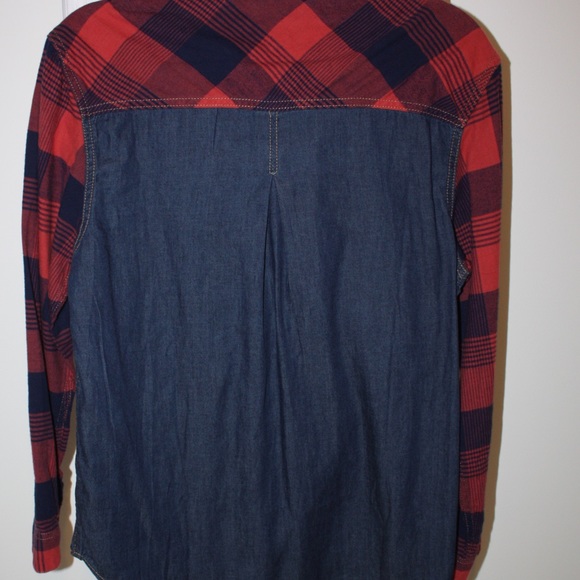 BDG Denim & Flannel Shirt - Picture 2 of 3