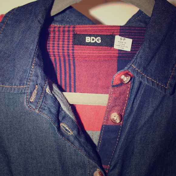 BDG Denim & Flannel Shirt - Picture 3 of 3