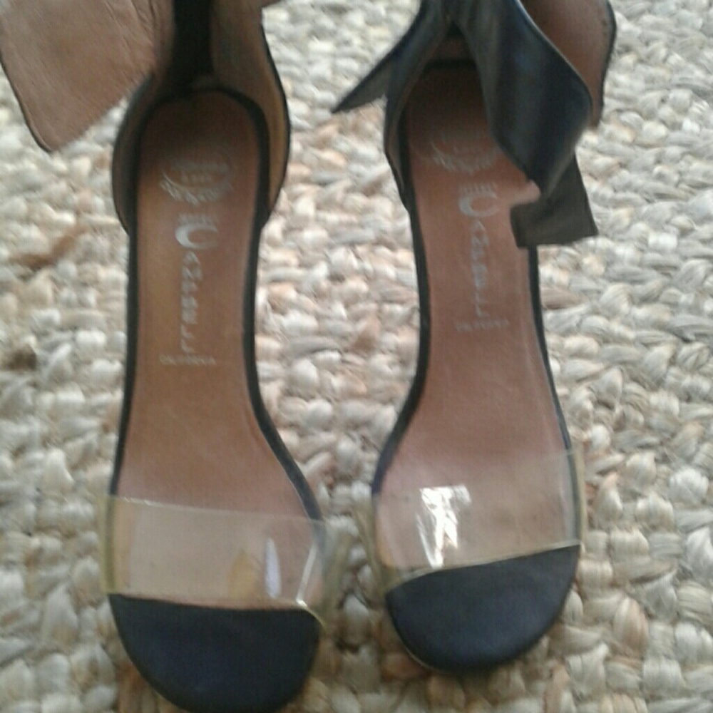 Clear heels and straps