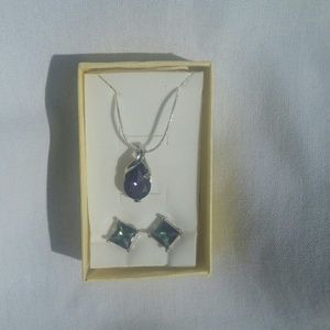 SOLD 925 Silver necklace with earrings