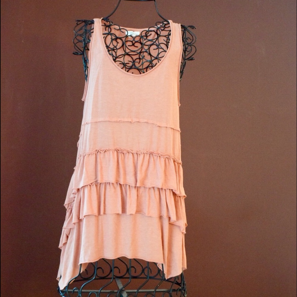 Pink ruffle top