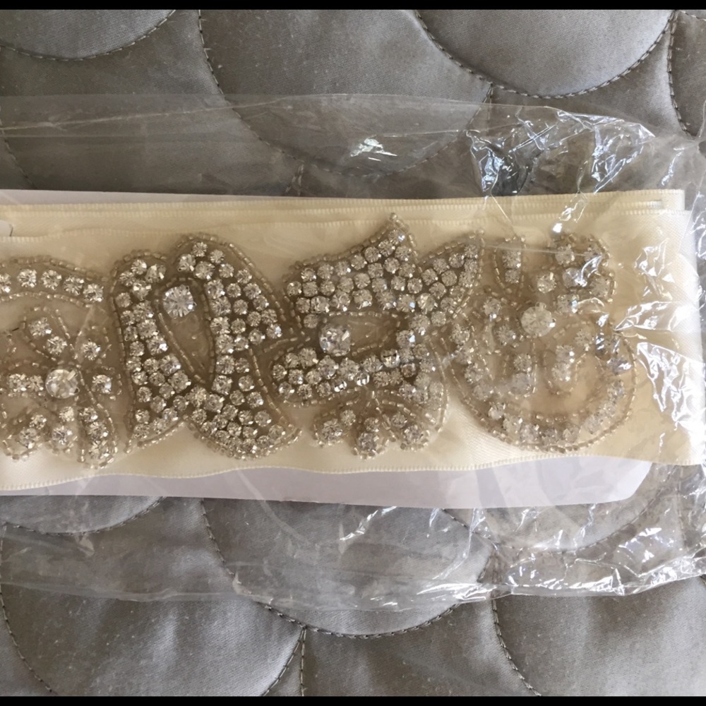 Brand NEW Cream beaded Wedding Dress Sash!