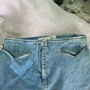 cute thrifty denim skirt