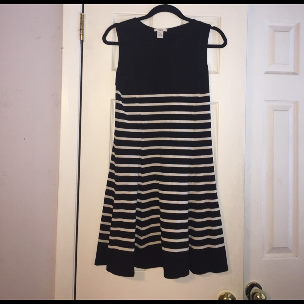 Bar III classic black&white striped dress