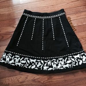 Anthropologie Lithe Animal Crossing Stitch Skirt