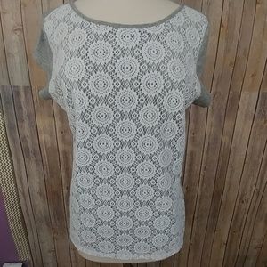 Liz Claiborne lace tee, L