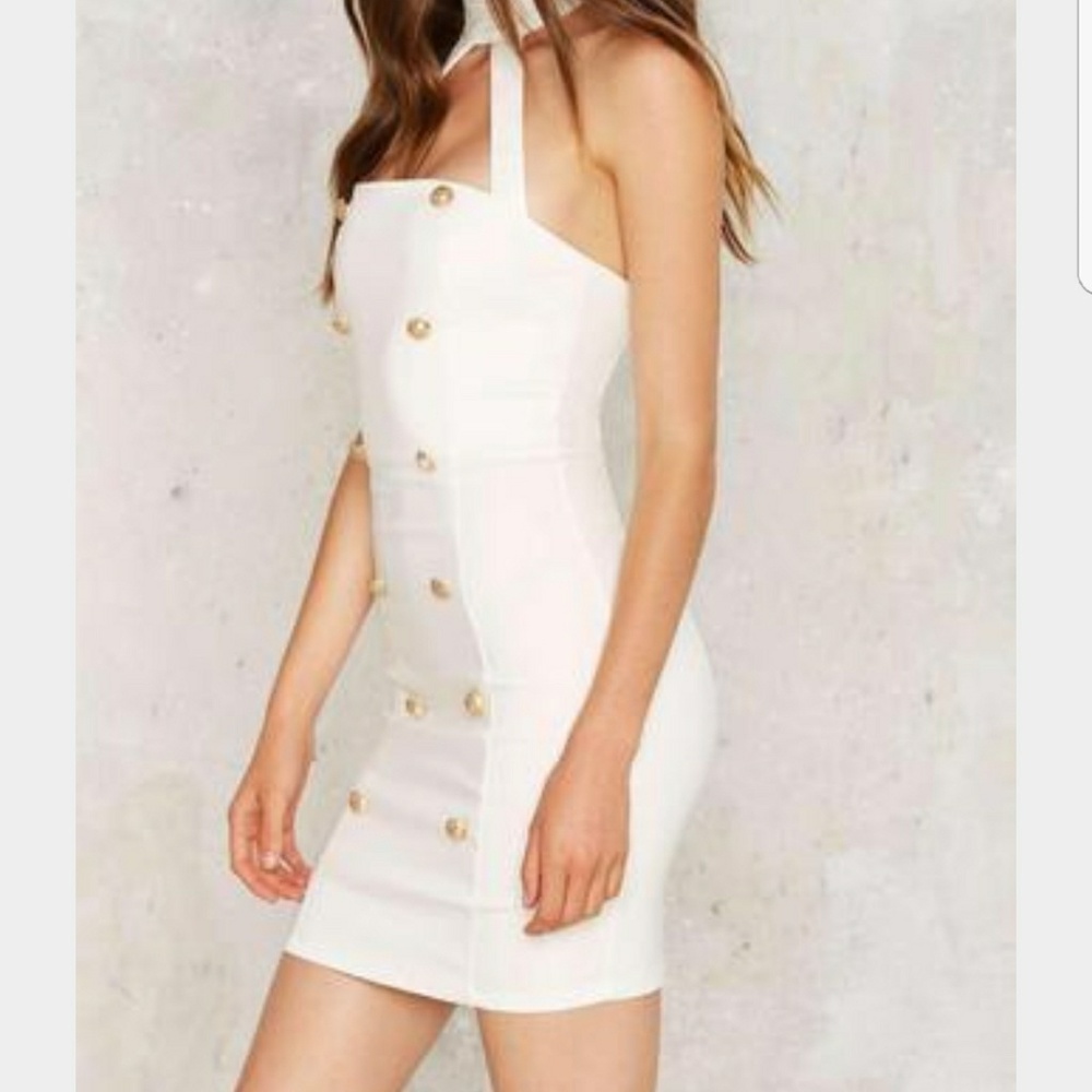 HALTER OF FAME BODYCON DRESS