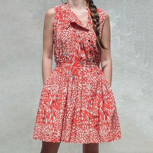 Lauren Moffatt Plumeria Sleeveless Pintuck Dress