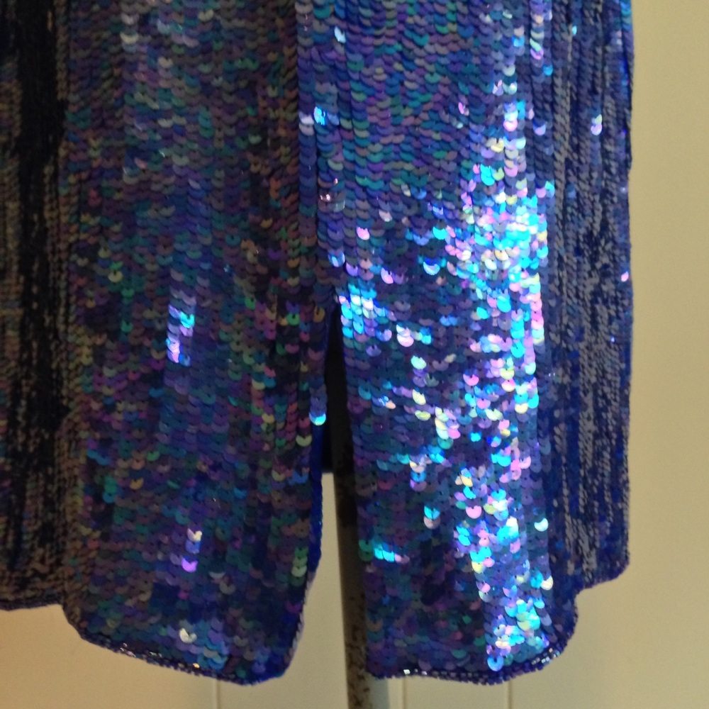 ‼️SOLD‼️ VINTAGE l Blue Sequin Cocktail Dress XS - Picture 7 of 7