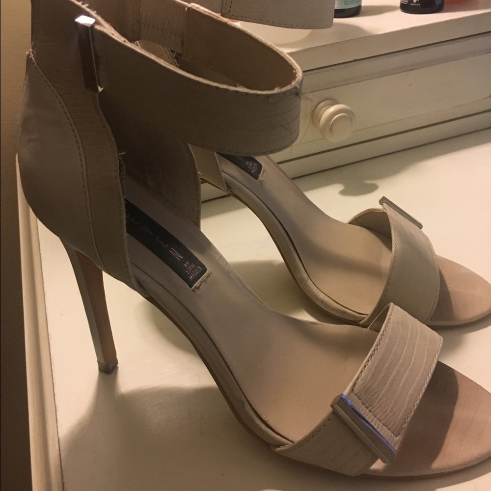 Nude strap heels