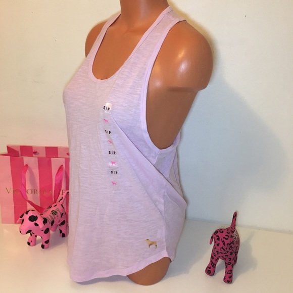 NEW PINK VS TWIST BACK MUSCLE TANK - Picture 4 of 5