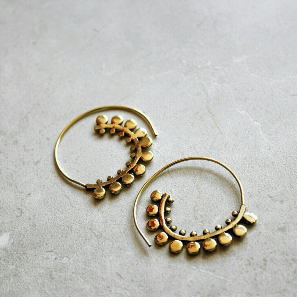 Hammered Antique-finish Threader Earrings