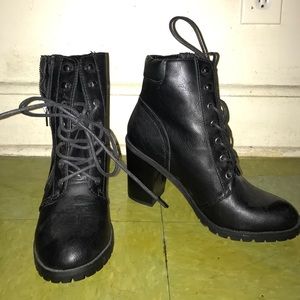 JUSTFAB Heeled Combat Boots