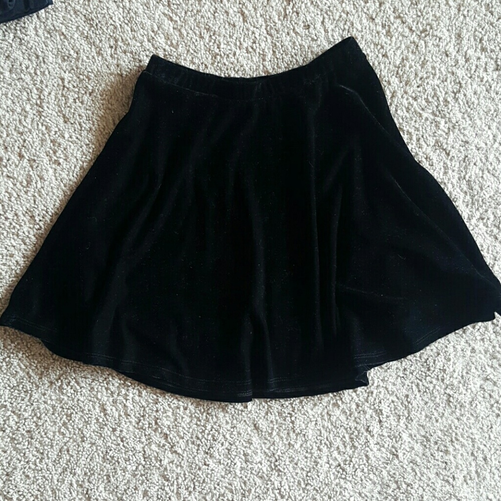 black velvet skater skirt