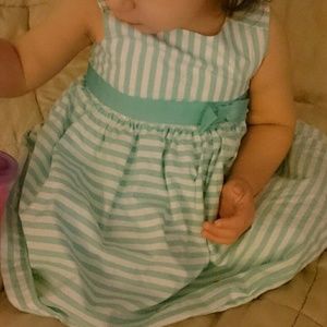 Carter's mint and white stripe dress