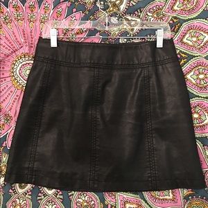 Free People Leather Skirt