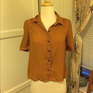 Button down polka dot blouse