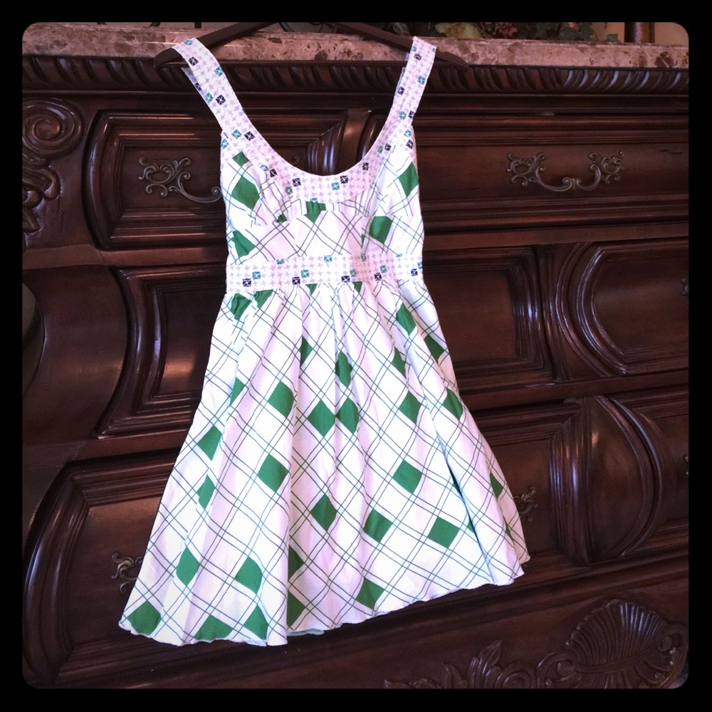 Free people - green and white dress (size 0)