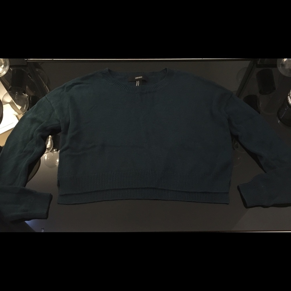 Forever 21 Teal Crop Sweater