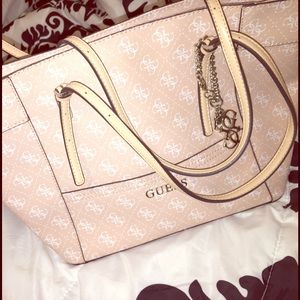 Cream colored GUESS purse