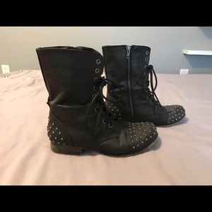 Black combat boots
