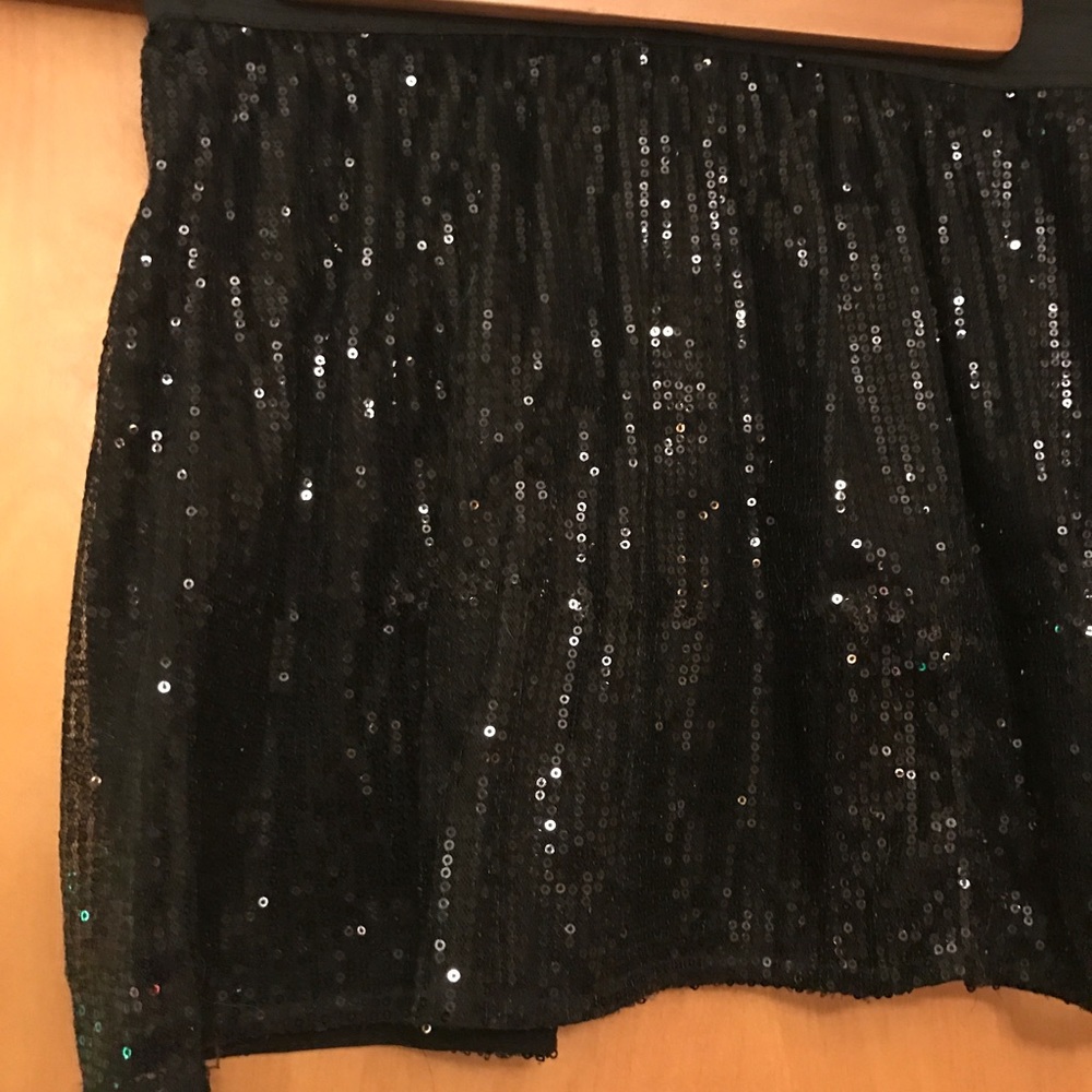 Black sequin mini skirt