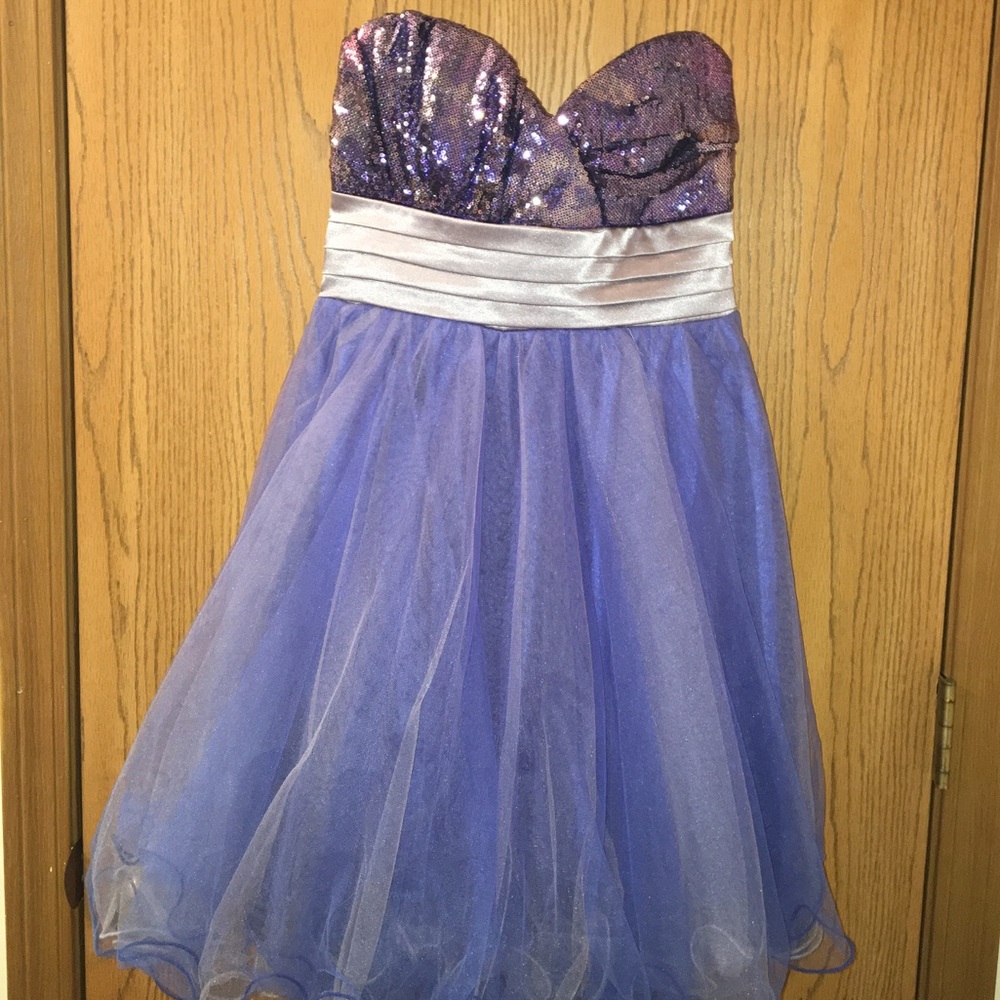 Blue sequin homecoming/prom dress