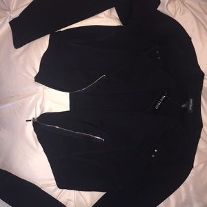White House Black Market Cropped Moto Sweater