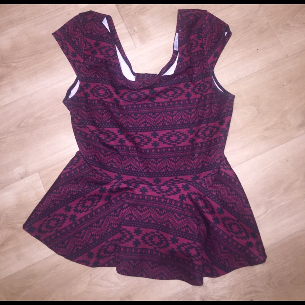 Patterned peplum shirt