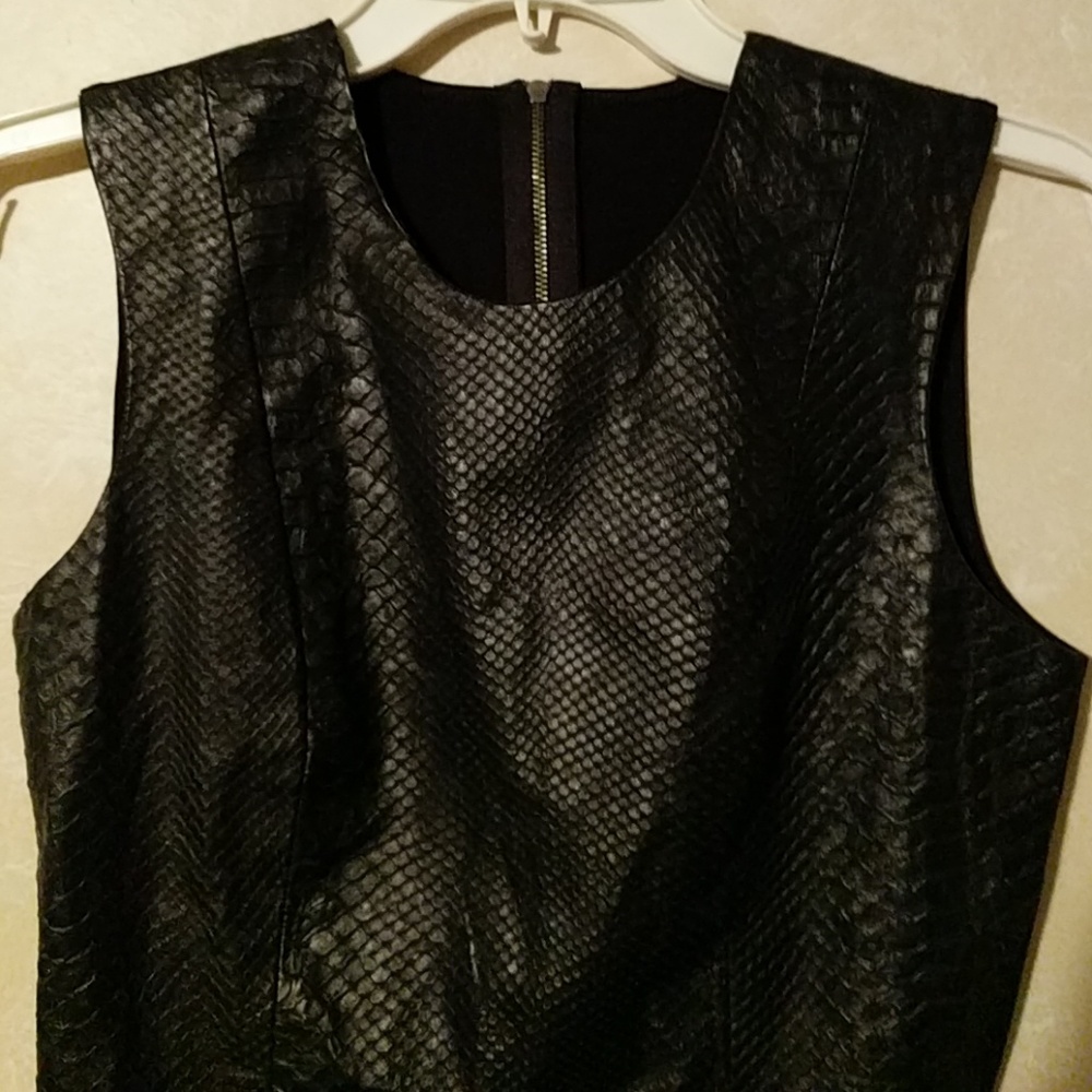 Mason by Michelle Mason Black Leather Peplum Top - Picture 7 of 7