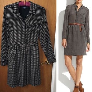 Madewell Silk Cinema Dress in Houndstooth