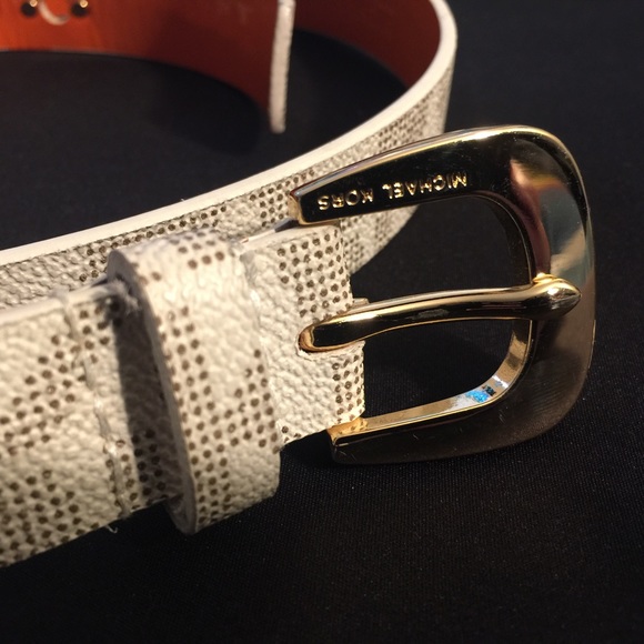 Michael Kors Accessories - MMK Monogram Logo Women's Belt, white/Orange (M)