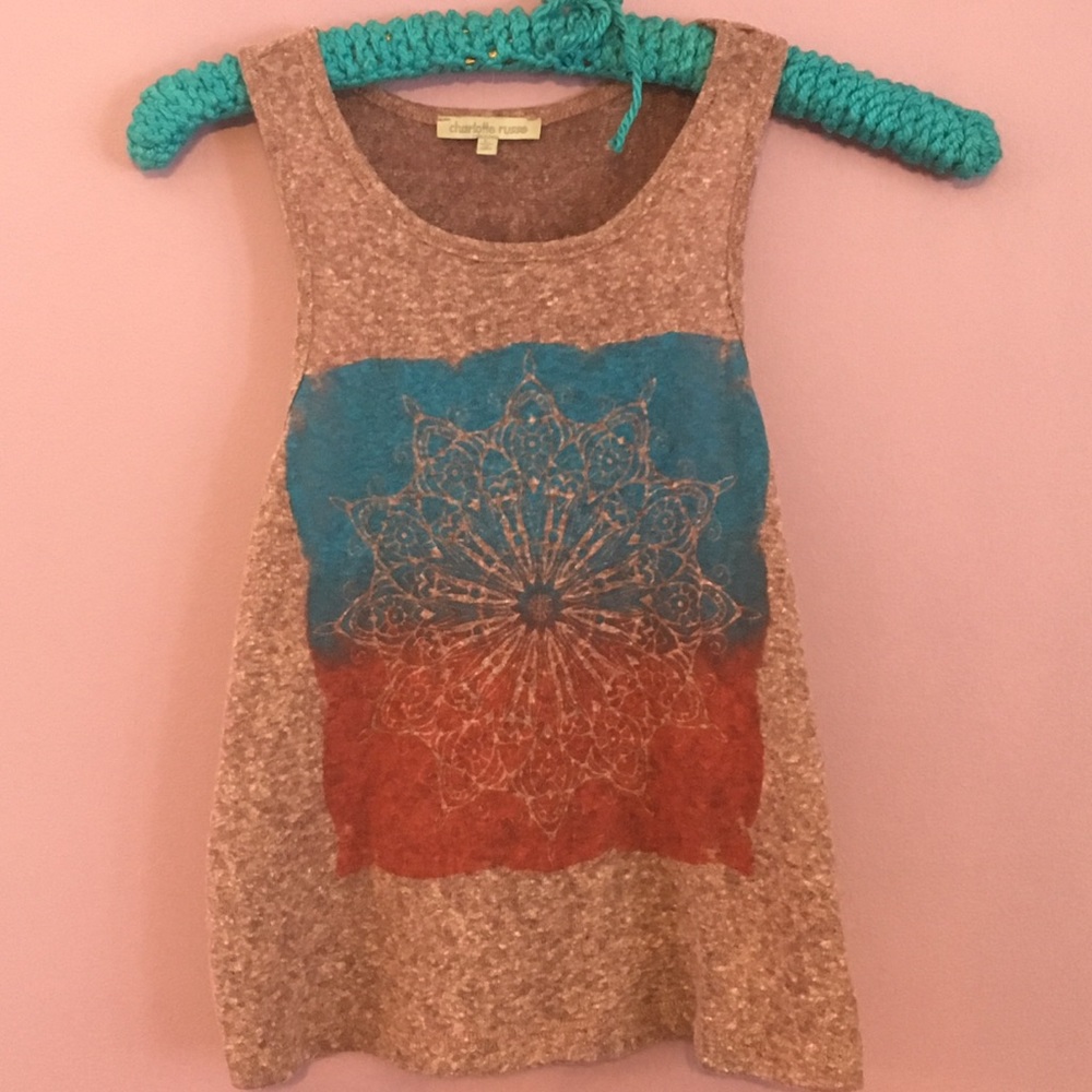 Charlotte Russe Mandala Crop Top, Size Large